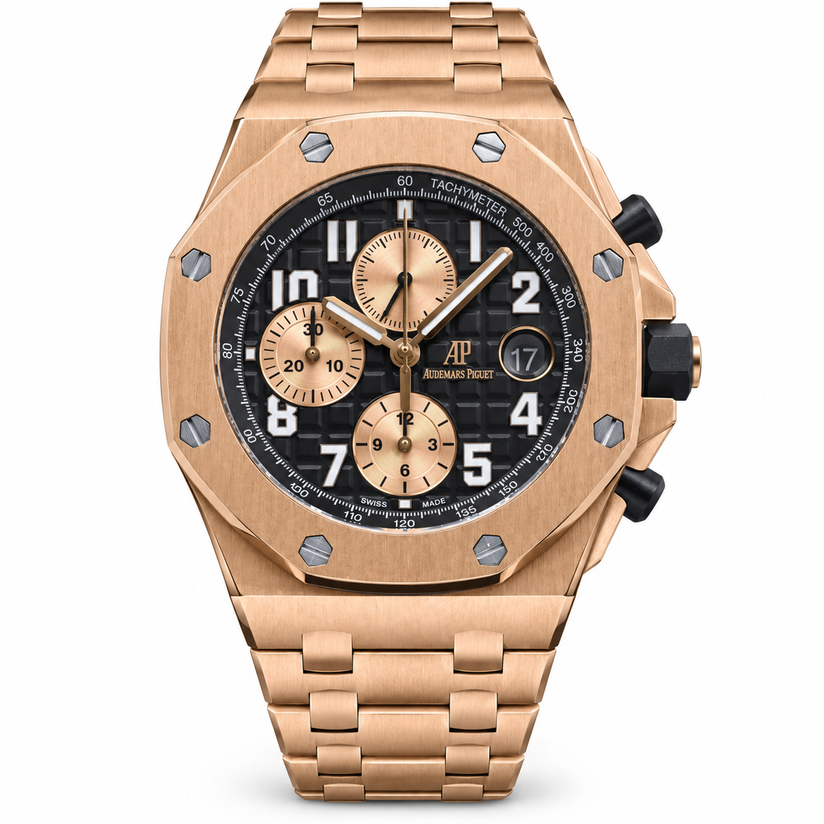 Audemars Piguet Royal Oak Offshore Chronograph Rose Gold Black Dial Automatic Watch