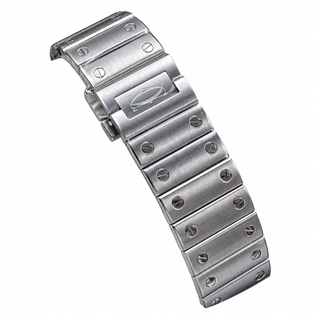 Cartier Santos Large Skeleton — Steel, Skeleton Dial, Blue Hands & Steel Bracelet, Manual Wind