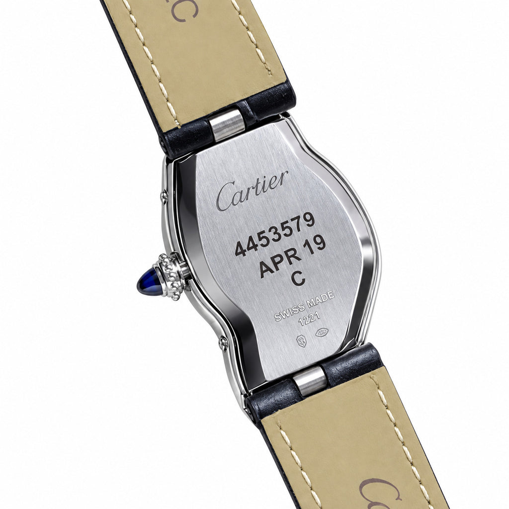 Cartier Crash White Gold Silver Dial Manual Black Strap Watch – KDY
