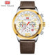 Mini Focus Chronograph — Steel, Tachymeter Bezel, Black Dial & Black Leather Strap, Men