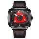 ONOLA — Black Square Case, Yellow Turbine Dial & Black Leather Strap, Men