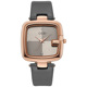 Gucci G-Frame — Rose Gold-Tone, Double G Dial & Grey Leather Strap, Women