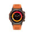 Outdoor Sport Smart Watch — Tactical Case, Heart Rate, Step Counter & Orange Silicone Strap