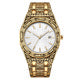 Men's Iced Out Watch – Rose Gold Crystal Diamond Black Dial