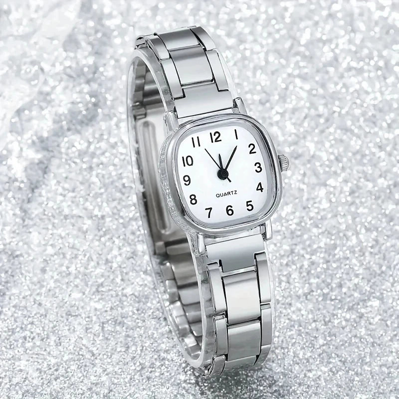 Women's Square Starry Sky Watch – Rose Gold Crystal Steel Bracelet