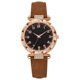 Women's Starry Sky Watch – Rose Gold Crystal Bezel Green Strap