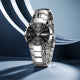 Bocevnor — Black Tungsten-Tone Steel, Sunray Dial, Crystal Markers, Day-Date & Steel Bracelet, Men