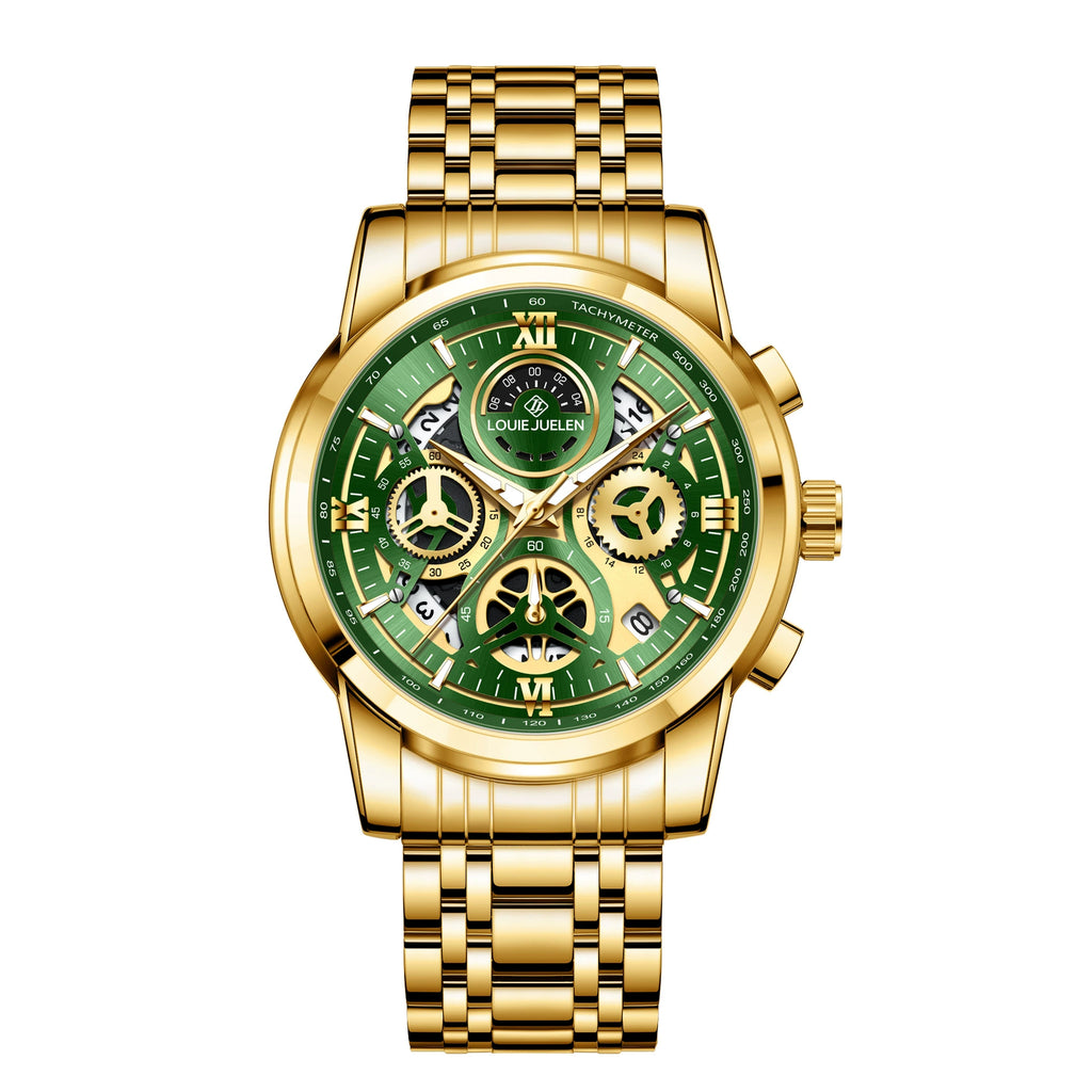 THORN Chronograph — Gold-Tone Steel, Green Dial & Gold Steel Bracelet, Men