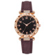 Women's Starry Sky Watch – Rose Gold Crystal Bezel Green Strap