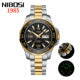 NIBOSI 1985 Automatic — Black PVD Steel, Black Dial, Tachymetre Bezel & Steel Bracelet, Men