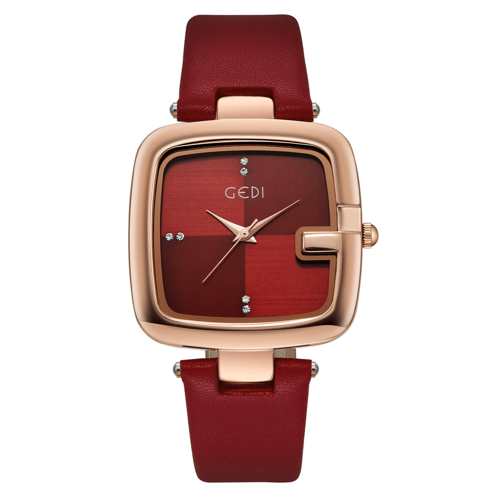 Gucci G-Frame — Rose Gold-Tone, Double G Dial & Grey Leather Strap, Women