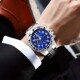 Geneva Men's Chronograph – Gold Case Blue Dial Sport Watch