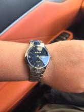 Bocevnor — Black Tungsten-Tone Steel, Sunray Dial, Crystal Markers, Day-Date & Steel Bracelet, Men