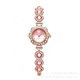 Women's Ruby Flower Jewellery Watch – Rose Gold Crystal Bracelet