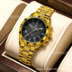 Men's Chronograph – Silver Steel Blue Dial Business Watch