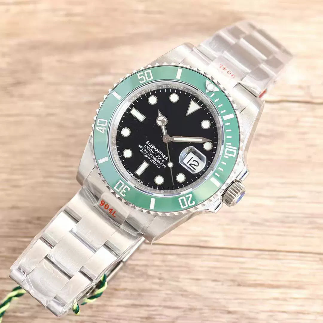Rolex Submariner Date — Steel, Black Dial & Green Ceramic Bezel, Oyster Bracelet, 41mm