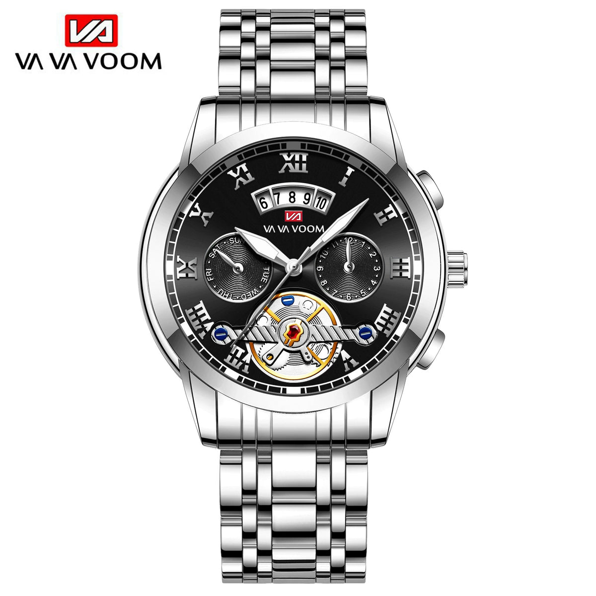 LE DUSHINU Men's Tourbillon Automatic – Blue Gold Steel Bracelet