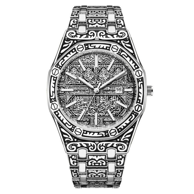 Men's Iced Out Watch – Rose Gold Crystal Diamond Black Dial