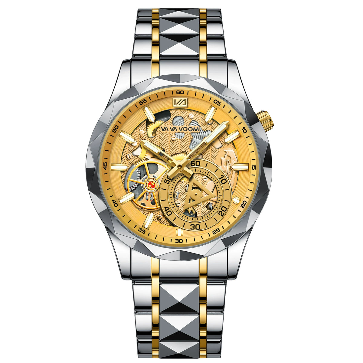 VAVA VOOM Skeleton Automatic – Two-Tone Gold & Steel