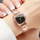 Women's Square Starry Sky Watch – Rose Gold Crystal Steel Bracelet
