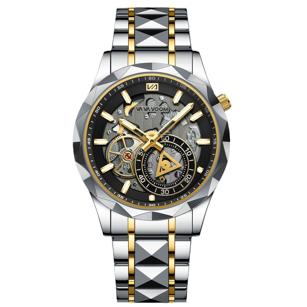 VAVA VOOM Skeleton Automatic – Two-Tone Gold & Steel