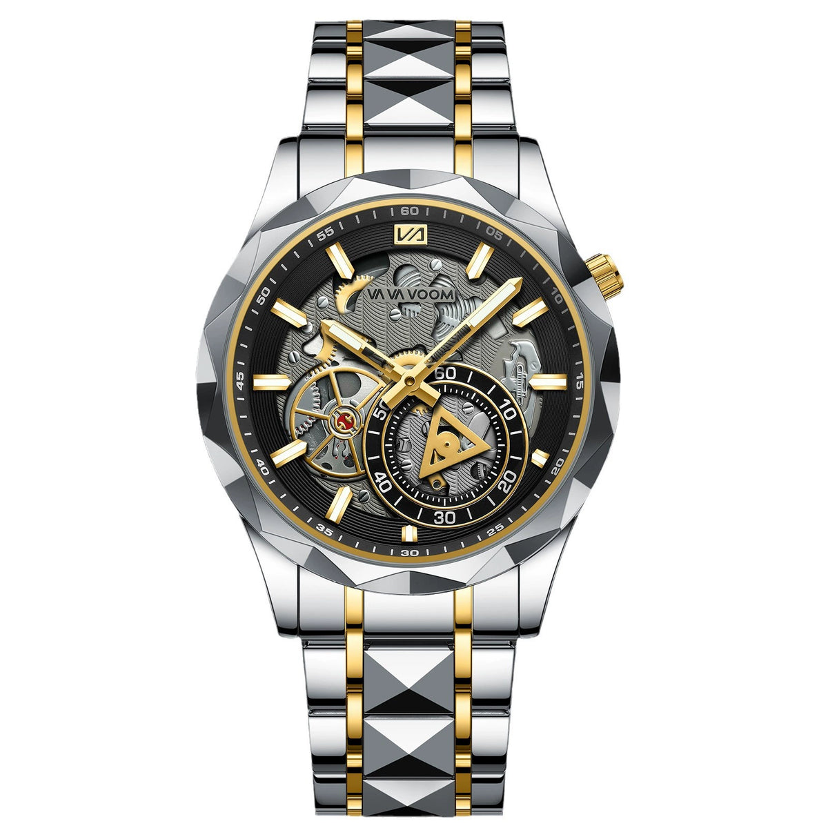 VAVA VOOM Skeleton Automatic – Two-Tone Gold & Steel