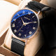 Bocevnor — Black Steel, Blue Galaxy Dial, Arabic Numerals & Black Steel Bracelet, Men