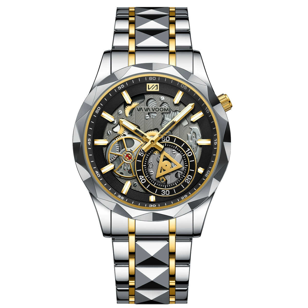 VAVA VOOM Skeleton Automatic – Two-Tone Gold & Steel