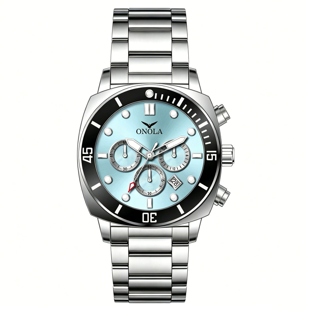 ONOLA Chronograph — Stainless Steel, Black Dial & Steel Bracelet, Men