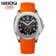 NIBOSI 1985 — Black PVD Steel, Black Dial, Small Seconds & Black Rubber Strap, Men