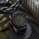 AURIONN Men's Military Chronograph – Grey Dial Wide Leather Strap