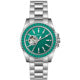 ONOLA Automatic — Steel, Green Baguette Crystal Bezel, Green Skeleton Dial & Steel Bracelet, Men