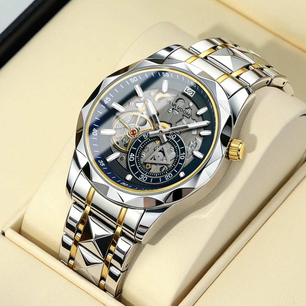 VAVA VOOM Skeleton Automatic – Two-Tone Gold & Steel