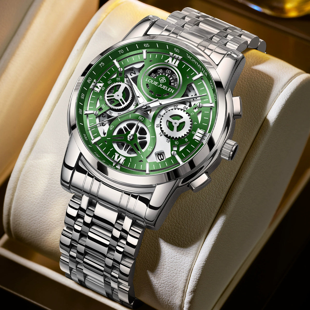 THORN Chronograph — Gold-Tone Steel, Green Dial & Gold Steel Bracelet, Men