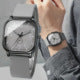 Men's Square Sport Watch – Black Dial Rubber Strap