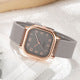 Women's Cushion Watch – Rose Gold Black Dial Minimalist Leather