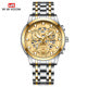 NAVIFORCE Men's Skeleton Chronograph – Gold Black Dial Steel