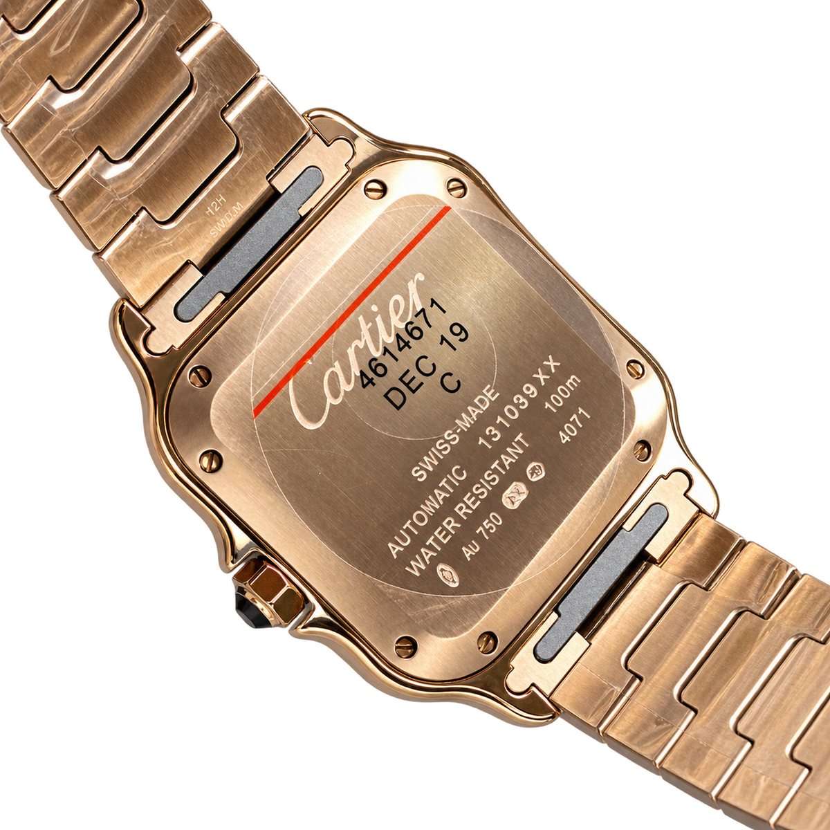 Cartier Santos Rose Gold White Dial Automatic Bracelet Watch – KDY